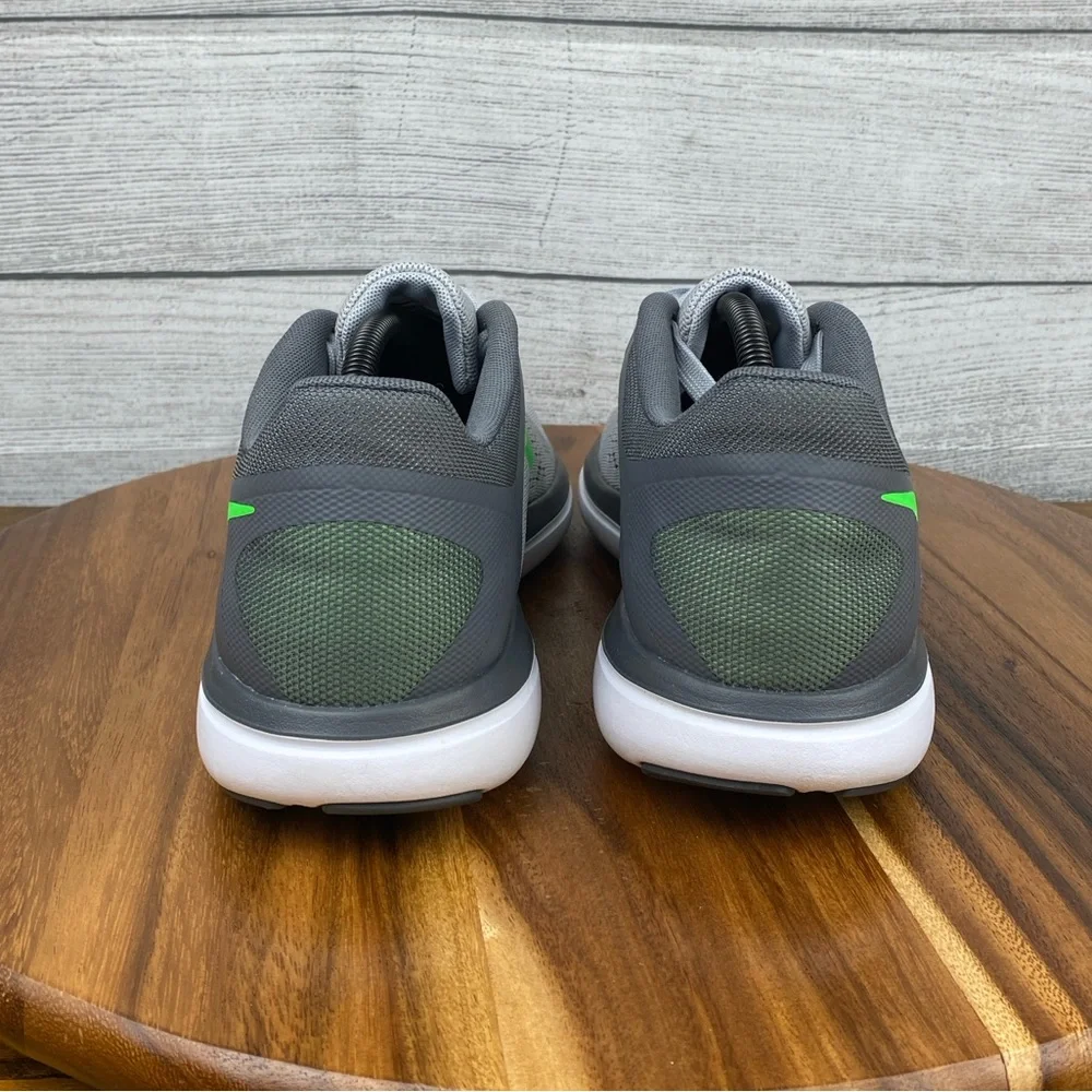 Nike Flex 2016 RN Gray Lime Green Trainer Running Shoe 830369-008 Men’s Size 11